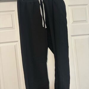 Figs Black Womens Livingston scrub pant with Gray Drawstring